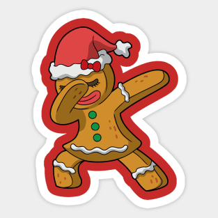 Christmas Dabbing Mrs Gingerbread Girl Women Sticker